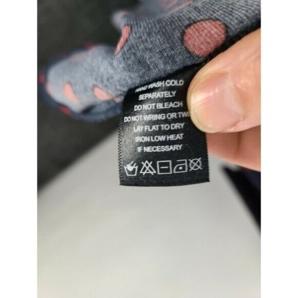 Sabie Womens Midi Dress Small Navy Red Polka Dot Uneven Ruffle Long Sleeve Fairy - Picture 8 of 9